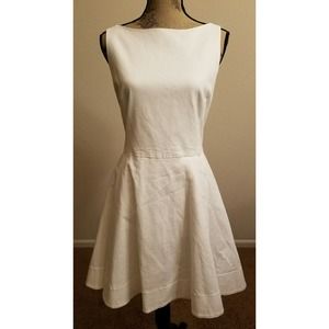 Polo Ralph Lauren Womens A Line Textured Sheath Fit & Flare Dress White Size 12